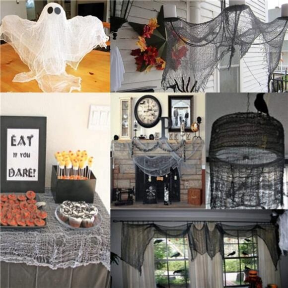 5.5YardsX40" Include Hanging Outdoor Indoor Scary Creepy Halloween Giant Spider - Picture 6 of 8